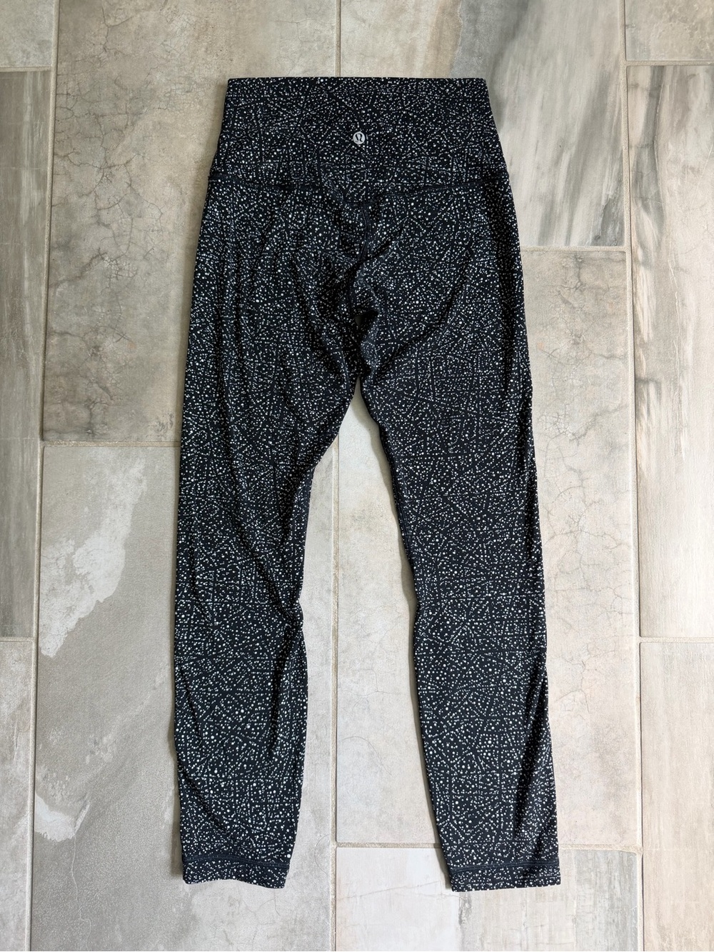Lululemon Black & White Speckled Leggings Align Yoga Pant II 25" Size 4